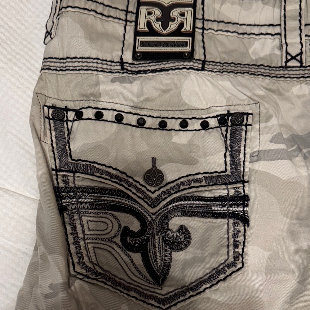 Rock Revival Beige Camouflage Shorts